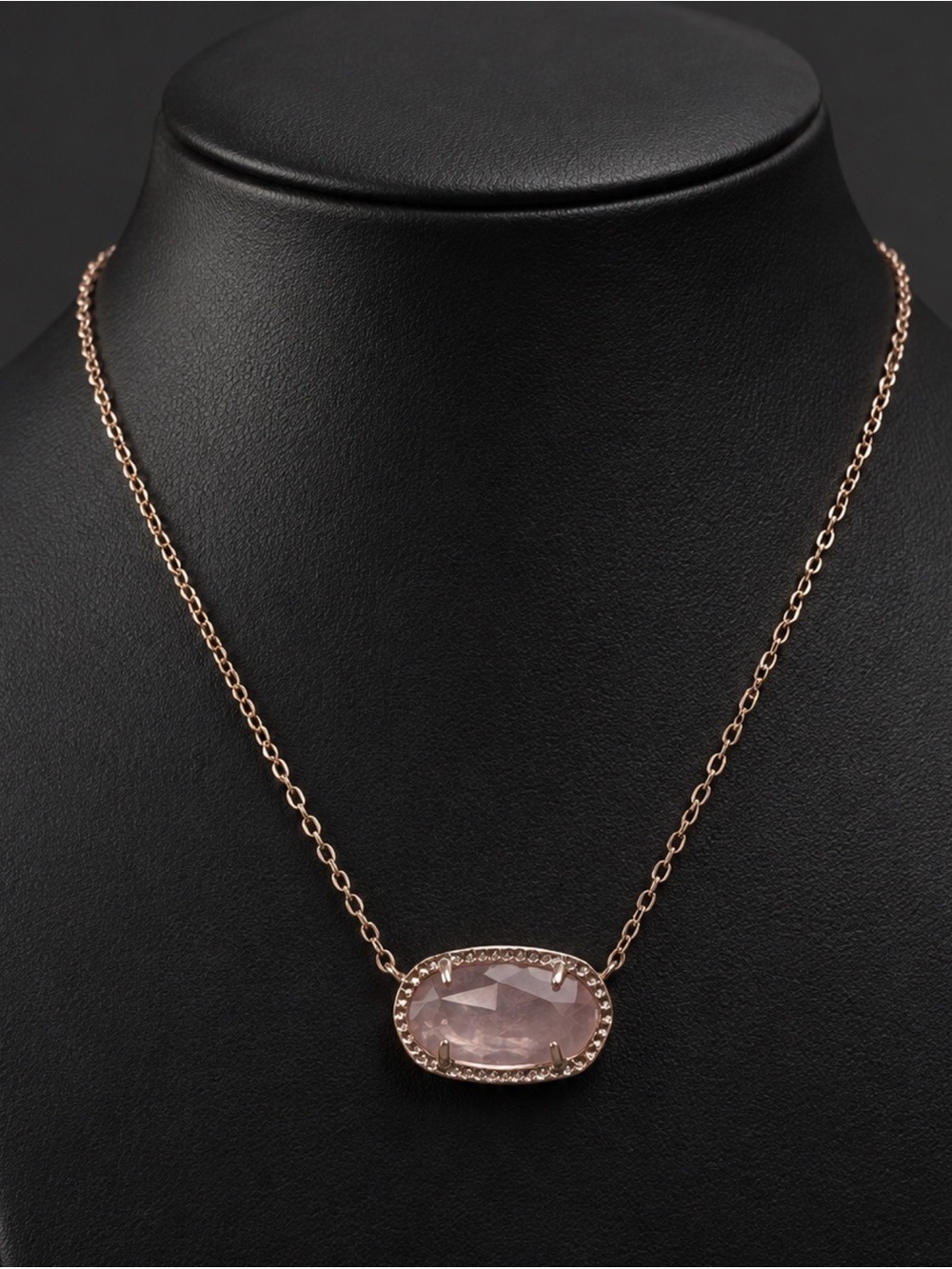 Kendra Scott Elisa Birthstone Pendant Necklace in Rose Pink Glass 2519